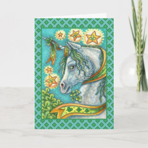 CARTES POUR FÊTES ANNUELLES UNICORN IRLANDAIS, ST. IMAGINAIRE DE LA JOURNÉE DE