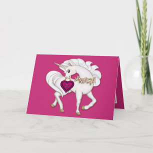 Cartes Pour Fêtes Annuelles Unicorn Magie Saint Valentin Voeux