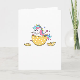Cartes Pour Fêtes Annuelles Unicorn Oeuf Pâques mignonnes Enfants Filles