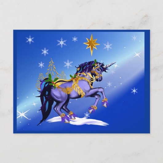 Cartes Pour Fêtes Annuelles Unicorn Postcard (Devant)