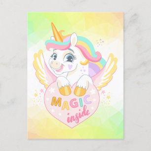Cartes Pour Fêtes Annuelles Unicorn printemps magique licornes vacances d'été