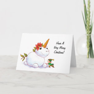 Cartes Pour Fêtes Annuelles Unicorn Snowman