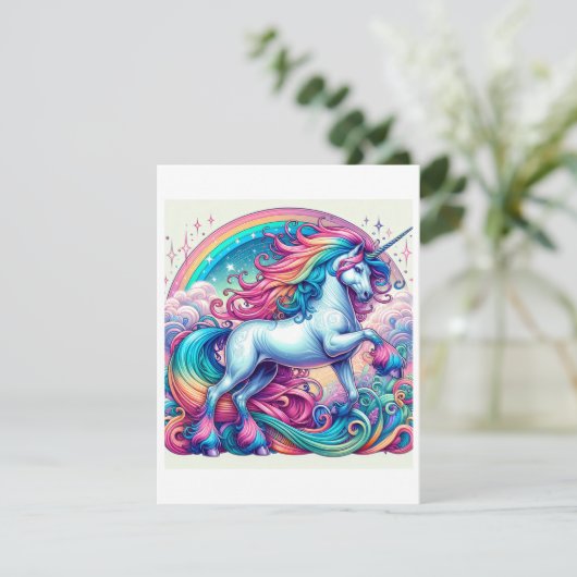 Cartes Pour Fêtes Annuelles Unicorn Study H - Imaginaire AI (Debout devant)