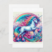Cartes Pour Fêtes Annuelles Unicorn Study H - Imaginaire AI (Devant / Derrière)