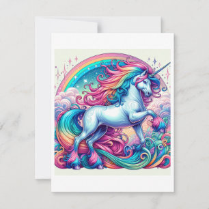 Cartes Pour Fêtes Annuelles Unicorn Study H - Imaginaire AI
