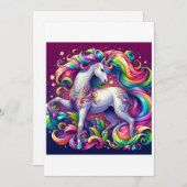Cartes Pour Fêtes Annuelles Unicorn Study I - Imaginaire AI (Devant / Derrière)