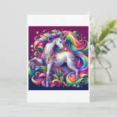 Cartes Pour Fêtes Annuelles Unicorn Study I - Imaginaire AI (Debout devant)