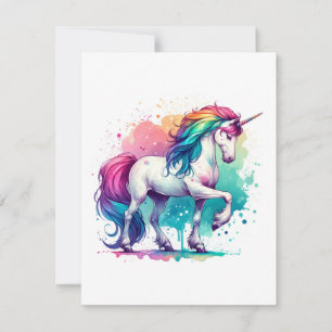 Cartes Pour Fêtes Annuelles Unicorn Study J - Imaginaire AI