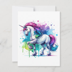 Cartes Pour Fêtes Annuelles Unicorn Study L - Imaginaire AI