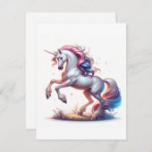 Cartes Pour Fêtes Annuelles Unicorn Study N - Imaginaire AI (Devant / Derrière)