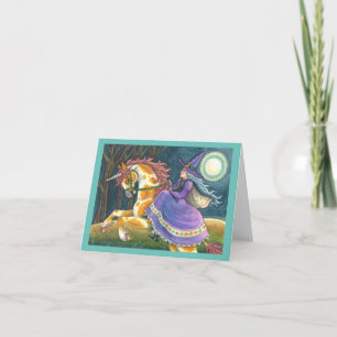 Cartes Pour Fêtes Annuelles UNICORNE DE TÉMOIGNAGE ET HALLOWEEN, CHAT NOIR Ima