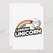 Cartes Pour Fêtes Annuelles Unicorne lesbienne arc-en-ciel (Devant / Derrière)