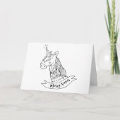 Cartes Pour Fêtes Annuelles Unicorne rétro tout heureux toujours (Devant)