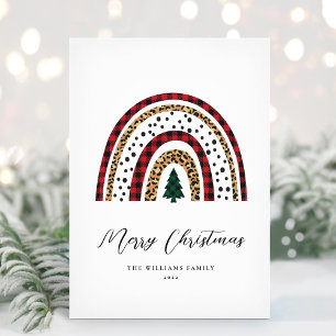 Cartes Pour Fêtes Annuelles Unique Noël Moderne Arc-en-Ciel Non-Photo