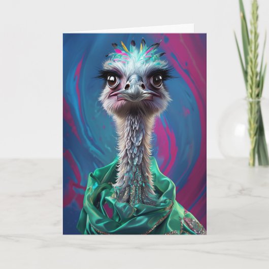 Cartes Pour Fêtes Annuelles Unique Ostrich design (Devant)