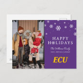 Cartes Pour Fêtes Annuelles Université de Caroline de l'Est | Logo de l'écu (Devant / Derrière)