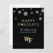 Cartes Pour Fêtes Annuelles Université de Wake Forest | WF (Devant / Derrière)