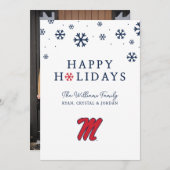 Cartes Pour Fêtes Annuelles Université du Mississippi | Script M (Devant / Derrière)