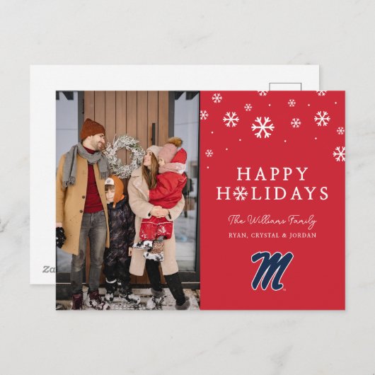 Cartes Pour Fêtes Annuelles Université du Mississippi | Script M (Devant / Derrière)