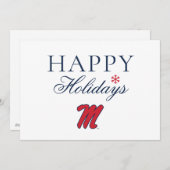 Cartes Pour Fêtes Annuelles Université du Mississippi | Script M (Devant / Derrière)