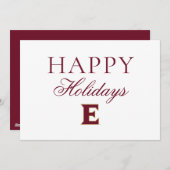 Cartes Pour Fêtes Annuelles Université Elon E (Devant / Derrière)