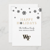 Cartes Pour Fêtes Annuelles Université Wake Forest | WF (Devant / Derrière)