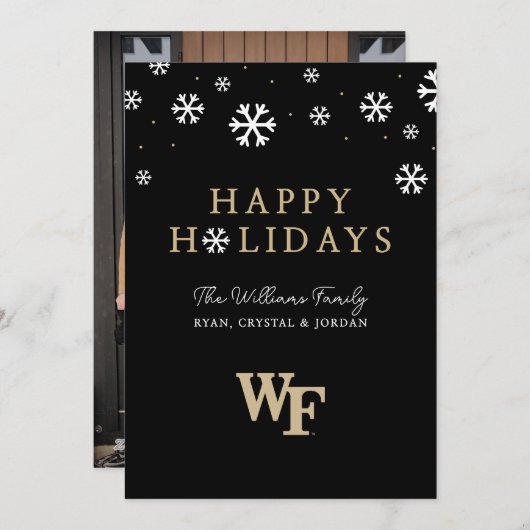Cartes Pour Fêtes Annuelles Université Wake Forest | WF (Devant / Derrière)