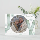 Cartes Pour Fêtes Annuelles Unleash the JOY Modern Green Script Photo (Debout devant)