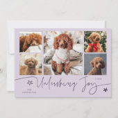 Cartes Pour Fêtes Annuelles Unleashing Joy Purple Dog Multi Photo (Devant)
