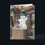 Cartes Pour Fêtes Annuelles Upper West Snowman New York City NYC Snow<br><div class="desc">Le design présente une photo couleur originale d'un bonhomme de neige gonflable agitant dans la neige. Photographié sur Upper West Side de Manhattan. Cette photographie est également disponible sur une gamme d'autres produits. De nombreuses autres photos de New York et de nature sont également disponibles dans cette boutique. Ne vois-tu...</div>