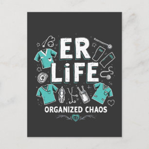 Cartes Pour Fêtes Annuelles Urgence Urbaine Organisée chaos Funny Soins de san
