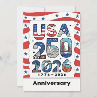 Cartes Pour Fêtes Annuelles USA 250 Anniversary Patriotic American History