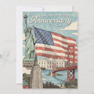 Cartes Pour Fêtes Annuelles USA 250 Anniversary Patriotic American History