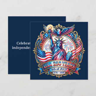 Cartes Pour Fêtes Annuelles USA 250 years 4th of July 1776-2026