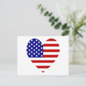 Cartes Pour Fêtes Annuelles USA Flag Heart Valentine (Debout devant)