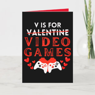 Cartes Pour Fêtes Annuelles V Est Pour Jeux Vidéos Funny Valentines Joueur de