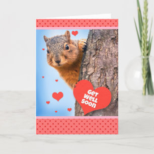 Cartes Pour Fêtes Annuelles Va Bien Bientôt Squirrell Avec Humour Coeur