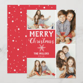 Cartes Pour Fêtes Annuelles Vacances 4- Collage photo (Devant / Derrière)