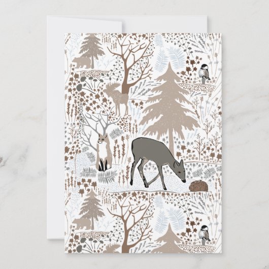 Cartes Pour Fêtes Annuelles Vacances Animaux des bois (Devant)