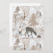 Cartes Pour Fêtes Annuelles Vacances Animaux des bois (Devant / Derrière)