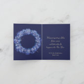 Cartes Pour Fêtes Annuelles Vacances Blue Wreath (Intérieur)