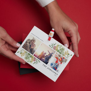 Cartes Pour Fêtes Annuelles Vacances Botanique d'hiver Gold Wives