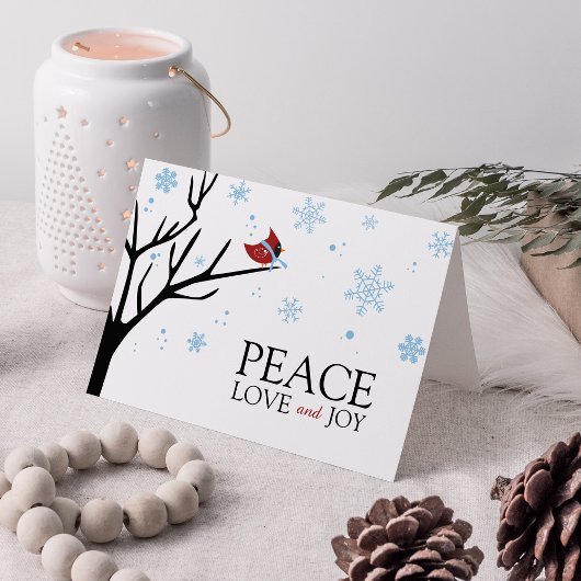 Cartes Pour Fêtes Annuelles Vacances cardinales rouges du flocon de neige |