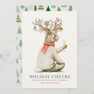 Cartes Pour Fêtes Annuelles Vacances Chefs Funny Reindeer Ornements Noël