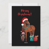 Cartes Pour Fêtes Annuelles Vacances Cheval Et Chien De Noël (Dos)