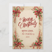 Cartes Pour Fêtes Annuelles Vacances Classique De Bonbons À Rayures (Devant)