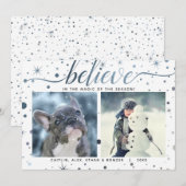 Cartes Pour Fêtes Annuelles Vacances CROYEZ dans l'effet de texte correspondan (Devant / Derrière)