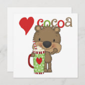 Cartes Pour Fêtes Annuelles Vacances d'amour de cacao d'ours (Devant / Derrière)