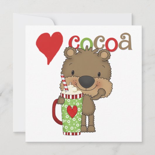 Cartes Pour Fêtes Annuelles Vacances d'amour de cacao d'ours (Devant)