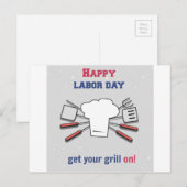 Cartes Pour Fêtes Annuelles Vacances de Fête du travail (Devant / Derrière)